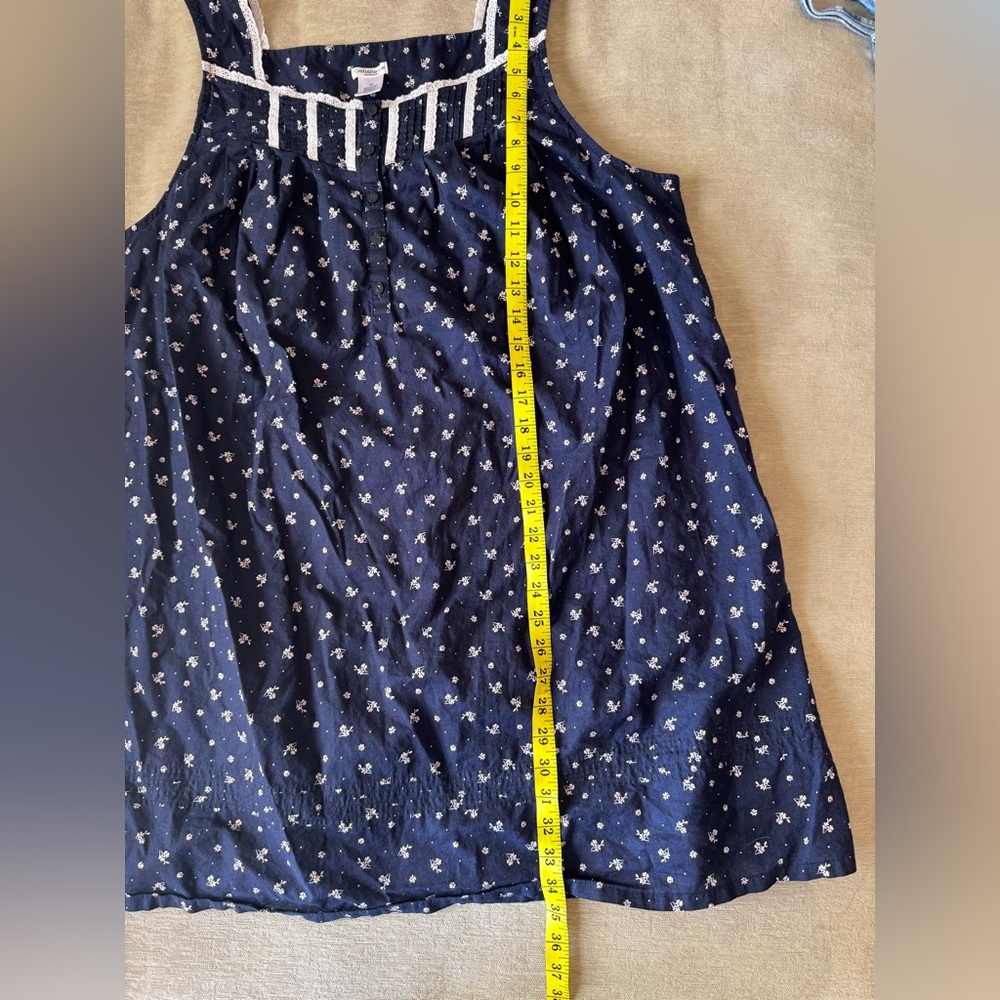 Croft & Barrow Navy Floral Sleeveless Dress 1X – Cottagecore Lace Trim Sundress - Picture 9 of 9